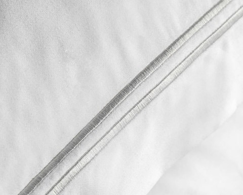 Knightsbridge Oxford Pillowcase - Silver & White 