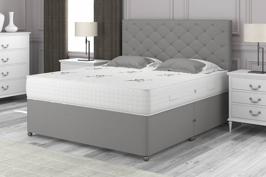 View Platinum Grey 2000 Pocket Spring Contract Bed 50 King Size Empress information