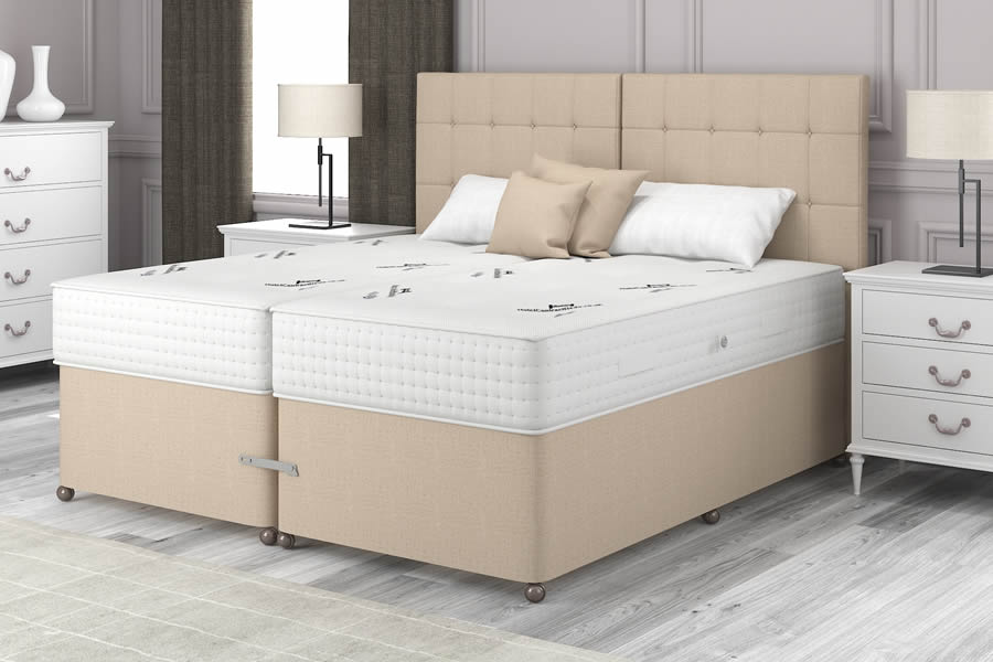 View Luxury Contract Zip Link Hotel Air B B Bed Natural Choice 6000 Pocket Springs Natural Deep Comfortable Fillings Many Colours Sizes information