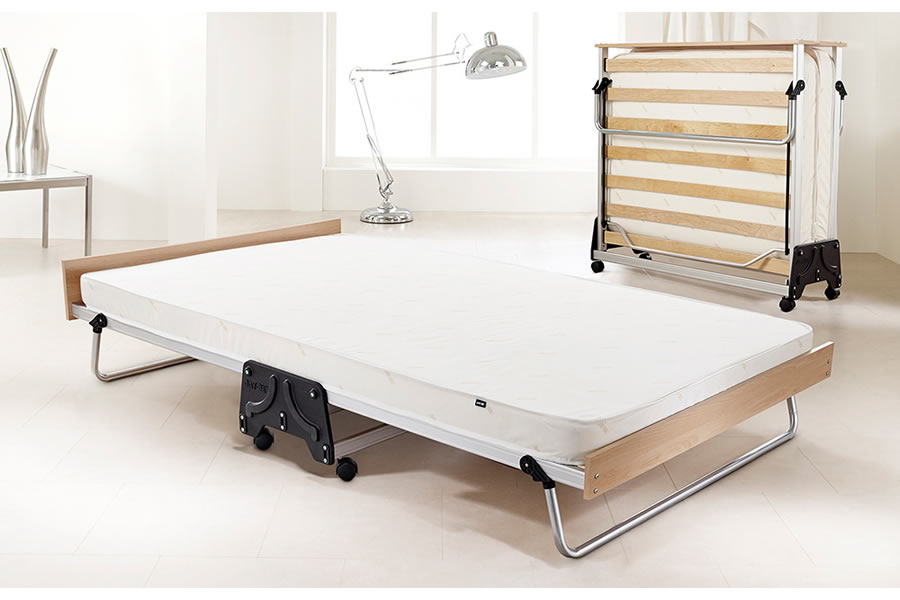 View Small Double Metal Frame Folding Bed With Reflex Foam Mattress Headboard Eden information