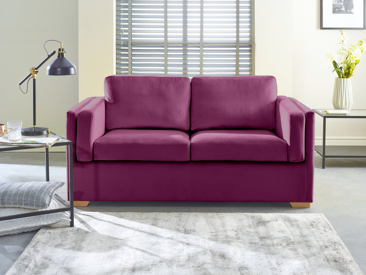 View Fushia Fabric 3 Seater Contract Sofabed Houston information