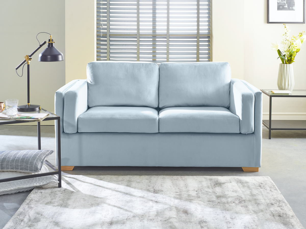View Skyblue Fabric 3 Seater Contract Sofabed Houston information