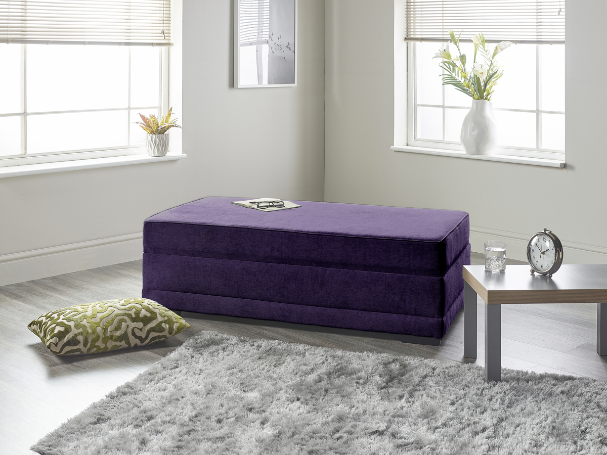 View Purple Fabric 3 Seater Contract Sofabed Compact Boxbed Boston information