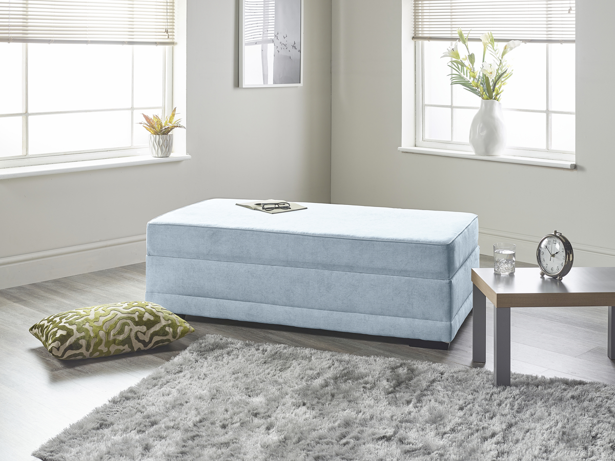 View Skyblue Fabric 3 Seater Contract Sofabed Compact Boxbed Boston information