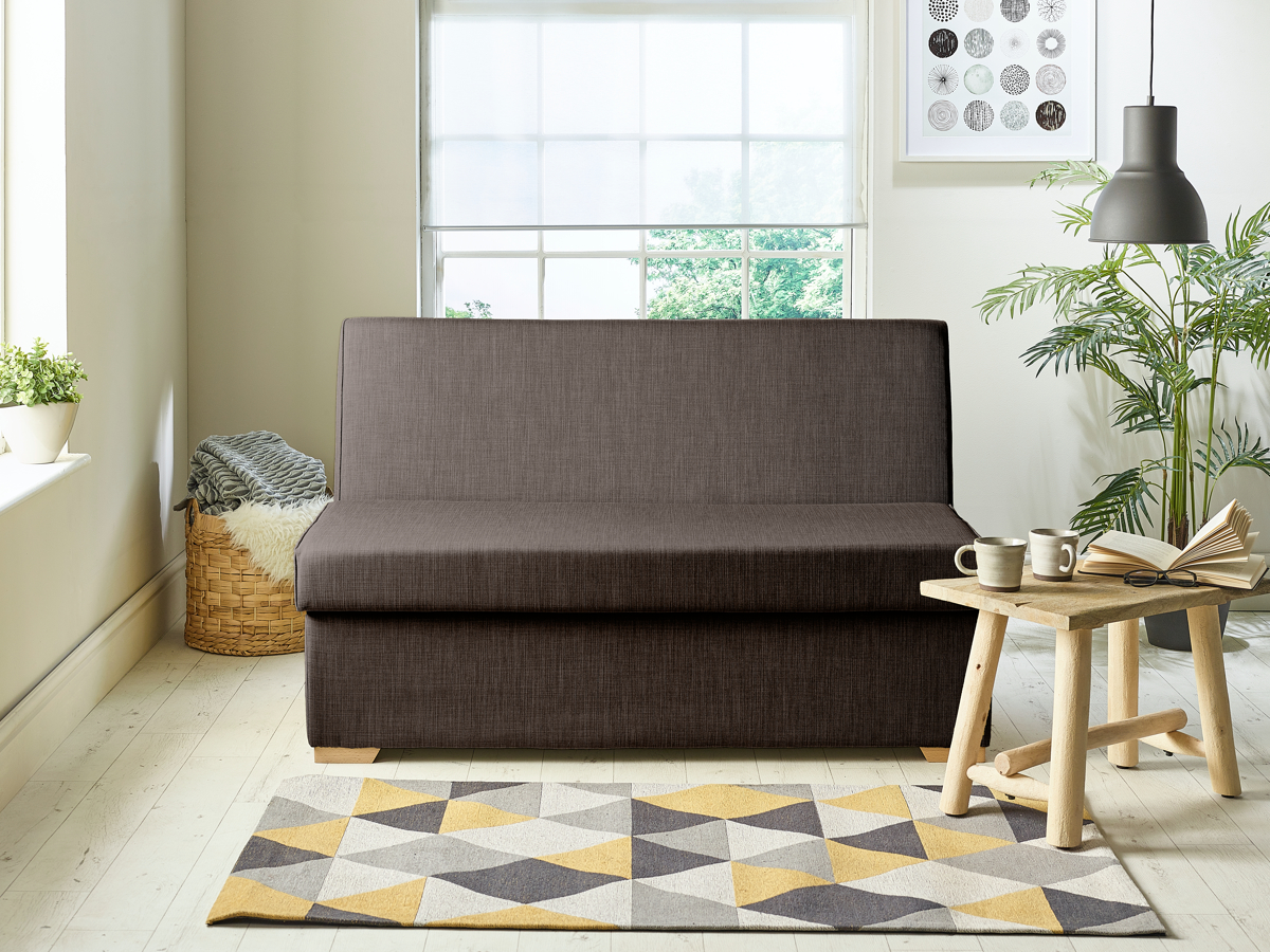 View Brown Fabric Contract 2 Seater Sofabed Detroit information