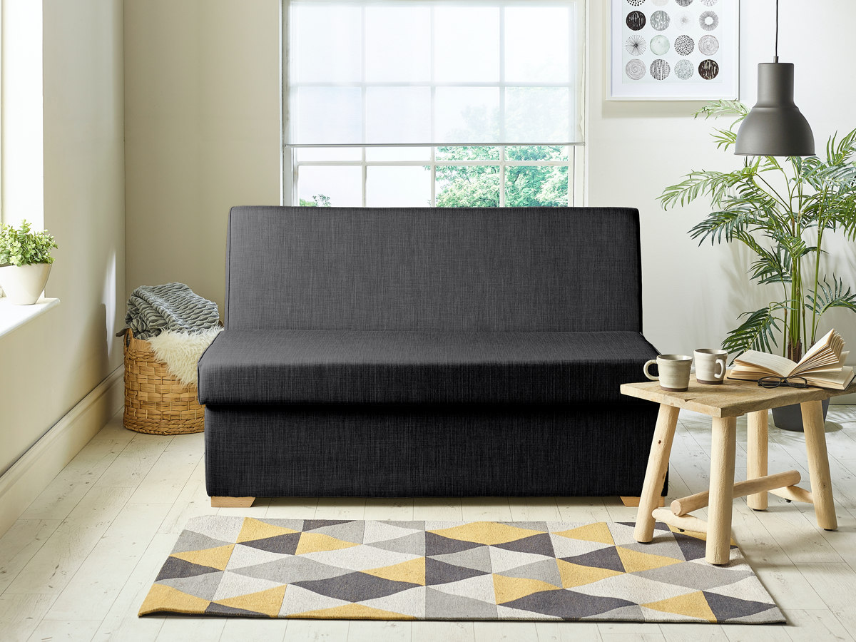 View Charcoal Fabric Contract 2 Seater Sofabed Detroit information