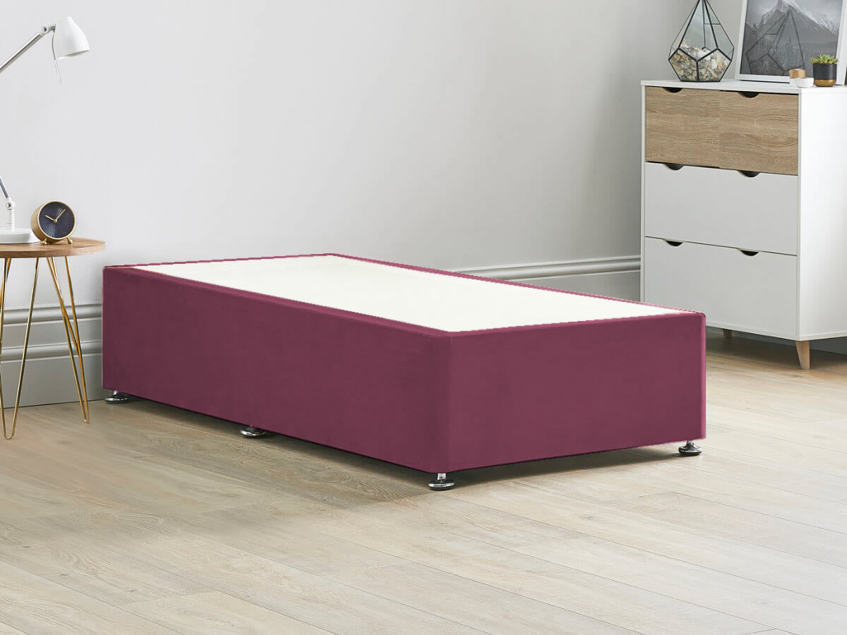 View Reinforced Divan Bed Base 30 Single Linosa Pink Heavy Duty Solid 18mm Sides Top Base 16 41cm Base Height information