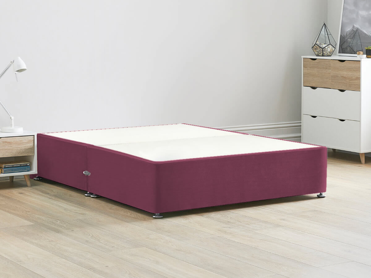 View Reinforced Divan Bed Base 60 Super King Linosa Pink Heavy Duty Solid 18mm Sides Top Base 16 41cm Base Height information