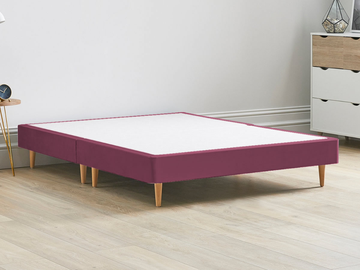 View 12 High Divan Bed Base On Wooden Legs 50 King Linosa Pink Solid Sides Ends Beech Tapered Wooden Leg information