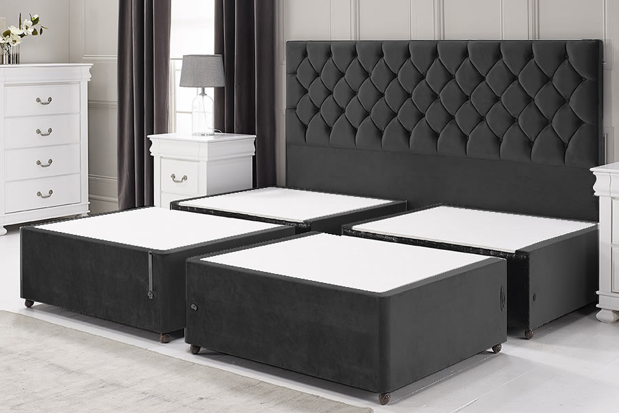 View Charcoal Grey Small Single 30 Quarterised Contract Bed Base information