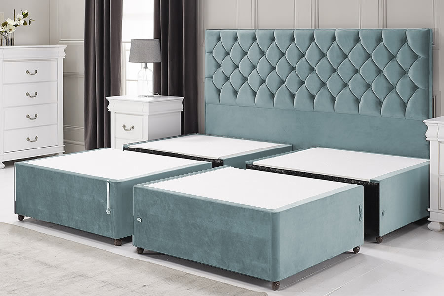 View Duckegg Blue Kingsize 50 Quarterised Contract Bed Base information