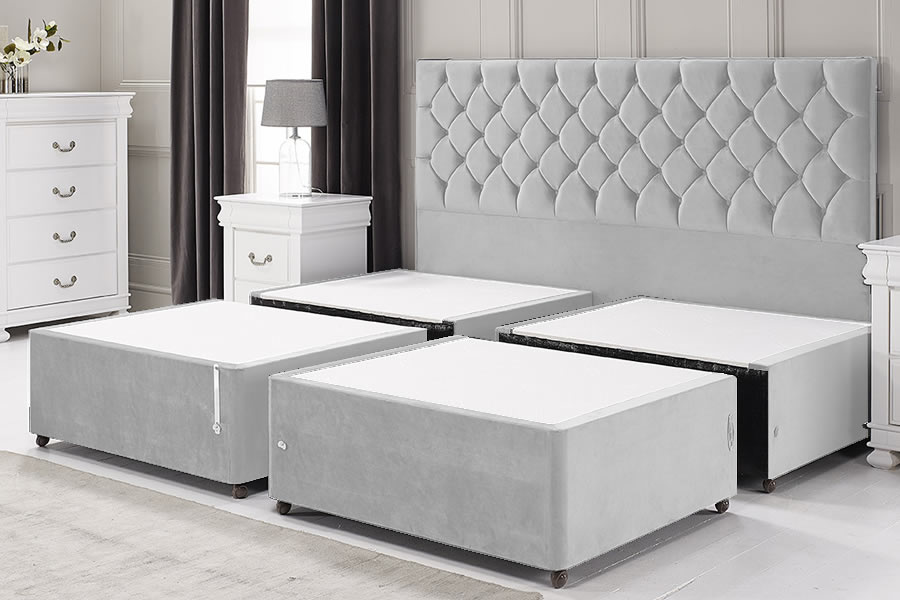 View Grey Superking 60 Quarterised Contract Bed Base information