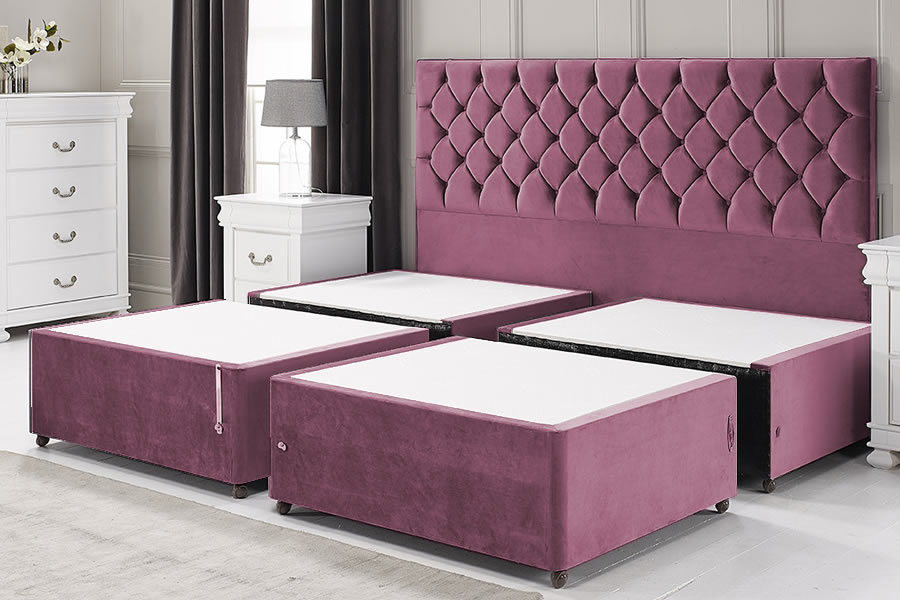 View Linosa Pink Superking 60 Quarterised Contract Bed Base information