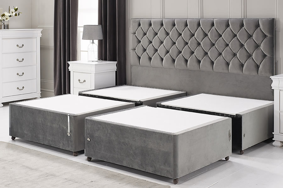 View Platinum Grey Superking 60 Quarterised Contract Bed Base information