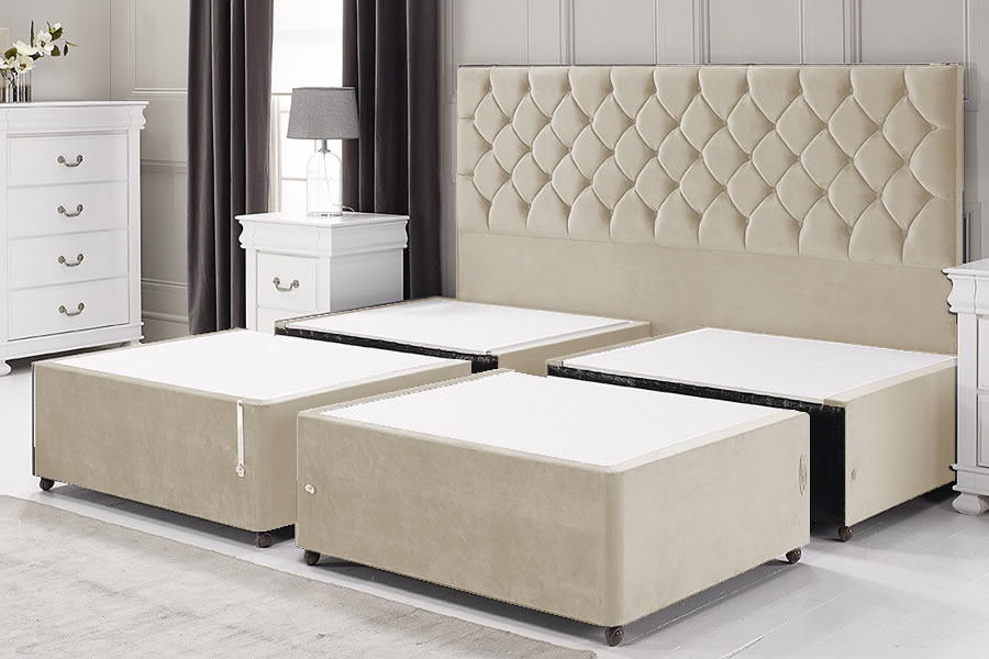 View Stone Cream Superking 60 Quarterised Contract Bed Base information
