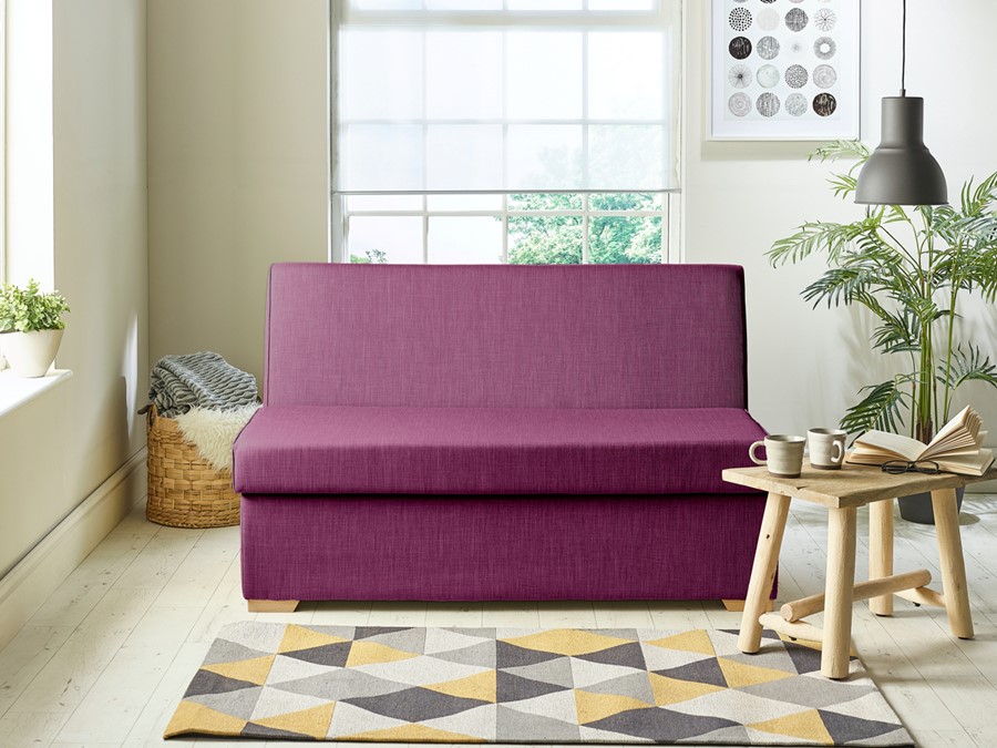 View Fushia Fabric Contract 2 Seater Sofabed Detroit information
