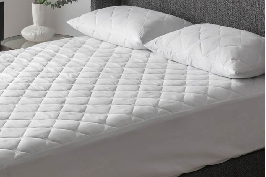 View Double 46 Quilted Stain Resistant Mattress Protector Quilted Cotton Percale Fabric Covers Mattress Borders information