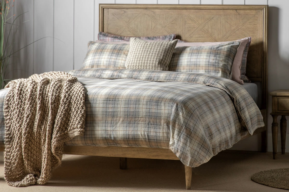 View Green King Size Cotton Falkirk Woven Duvet Bed Set information