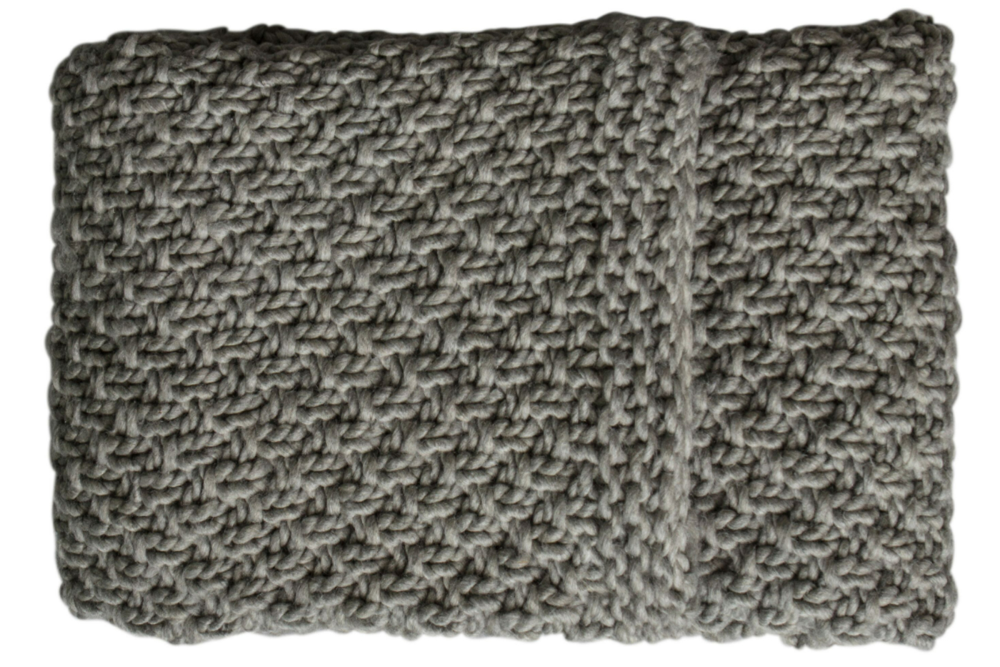 View Grey Chunky Knitted Moss Stitched Throw 1700 x 1300mm information