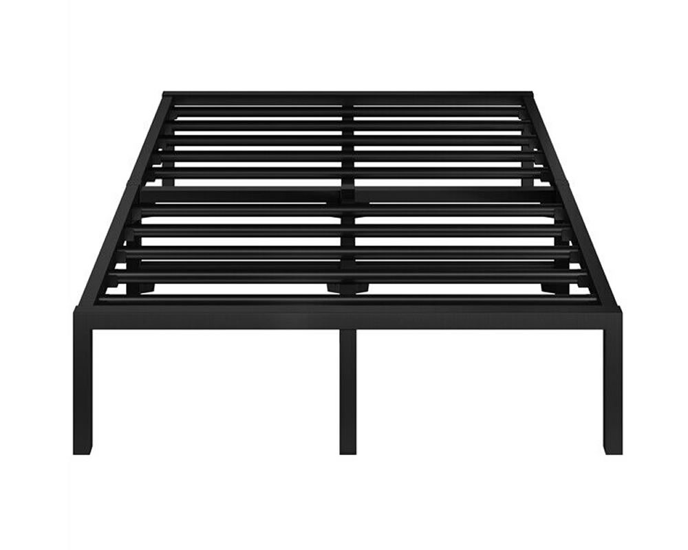 View 50 King Size Contract Student Black Metal Strong Platform Bed Base Metal Cross Bearer Slats Centre Supporting Rail Open Storage Bay information