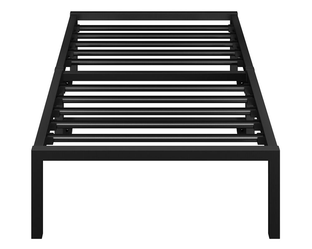View 30 Single Size Contract Student Black Metal Strong Platform Bed Base Metal Cross Bearer Slats Centre Supporting Rail Open Storage information