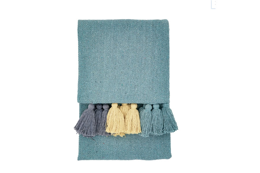 View Reynosa Cotton Woven Throw With Multi Coloured Tassels 2 Colour Option information