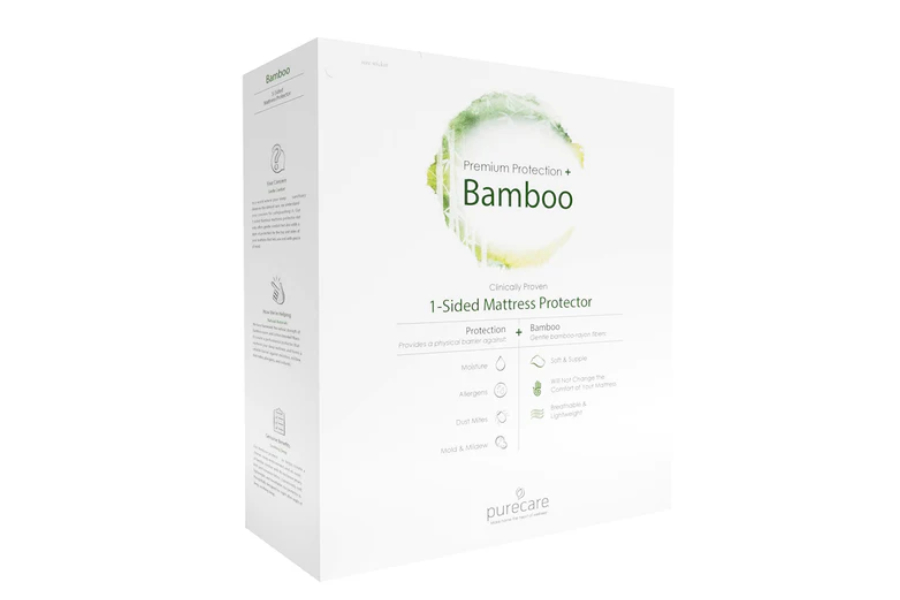 View Standard Single 30 x 63 Bamboo Mattress Protector Bamboo Cotton Blended Fibres 1Sided Waterproof Protection Machine Washable information